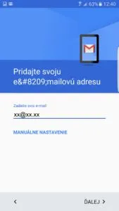 Nastavenie e-mailu pre android