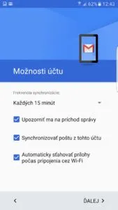 Nastavenie e-mailu pre android