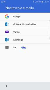 Nastavenie e-mailu pre android