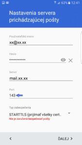 Nastavenie e-mailu pre android