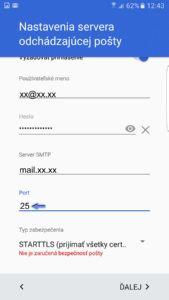Nastavenie e-mailu pre android