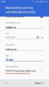 Nastavenie e-mailu pre android