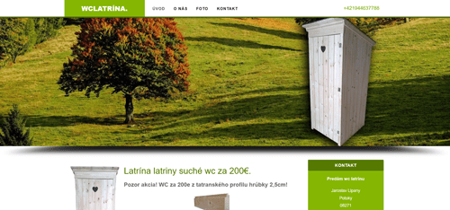 WC latrína web: www.wclatrina.sk